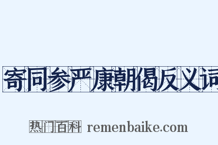 寄同参严康朝偈反义词是什么意思的图片